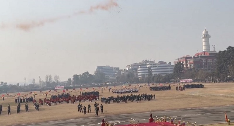 प्रजातन्त्र दिवस : टुँडिखेलमा विशेष कार्यक्रम, सेनाको हेलिकप्टरबाट पुष्पवृष्टि