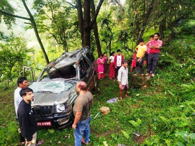 गोकुलेश्वरबाट महेन्द्रनगरका लागि छुटेको स्कारपिओ दुर्घटना